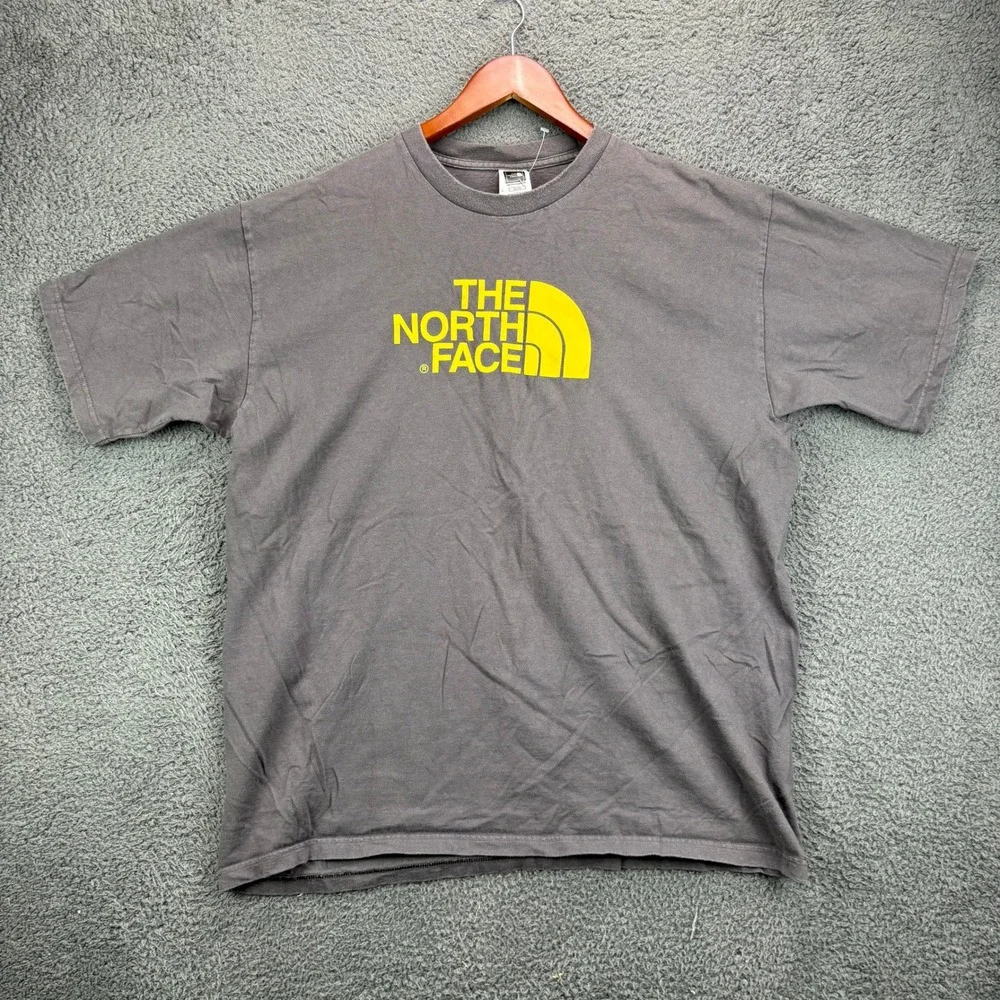 The North Face Mens XL Gray Short Sleeve Graphic Logo T-Shirt Cotton Blend